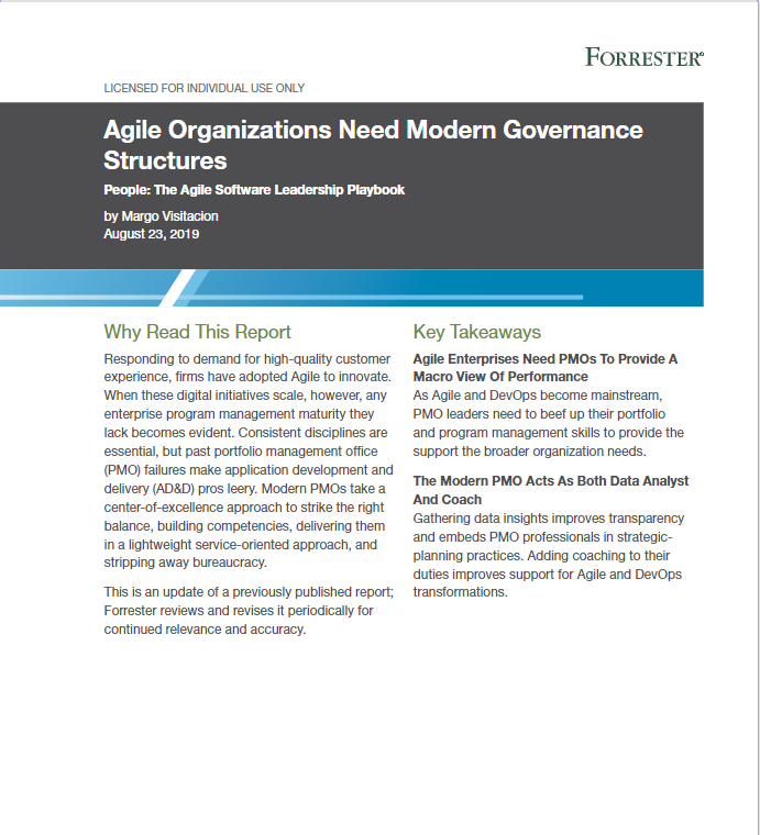 Forrester Report - Agile Organizations Need Modern Governance Structures
